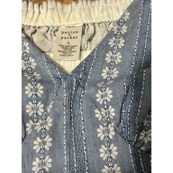 Peyton & Parker Large Dress Cotton Short Sleeve Cottagecore Coastal Romance - Picture 5 of 9